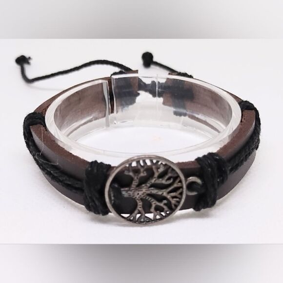 Men's bracelet leather Tree of life new e33 - Picture 1 of 1